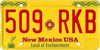 NM license plate 509RKB