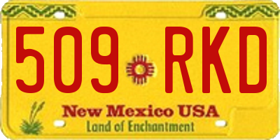 NM license plate 509RKD