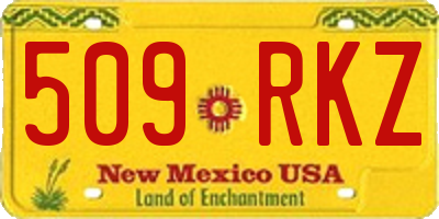 NM license plate 509RKZ