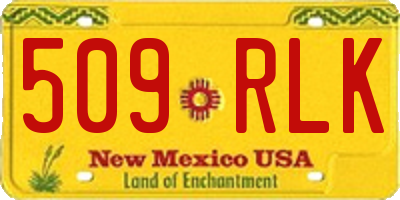 NM license plate 509RLK