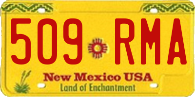 NM license plate 509RMA