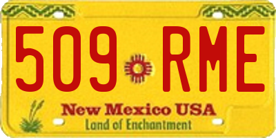 NM license plate 509RME