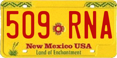 NM license plate 509RNA