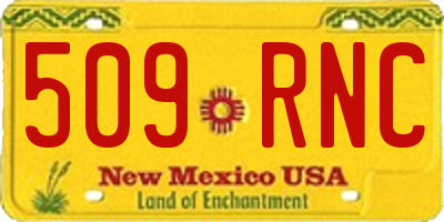 NM license plate 509RNC