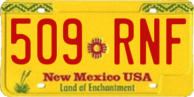 NM license plate 509RNF