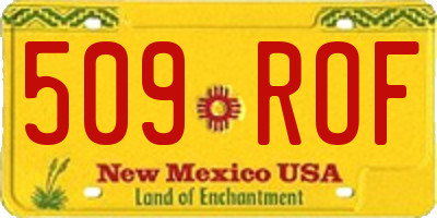 NM license plate 509ROF