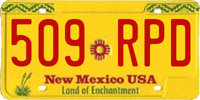 NM license plate 509RPD