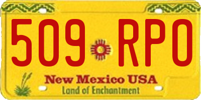 NM license plate 509RPO