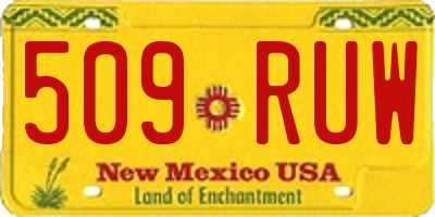 NM license plate 509RUW