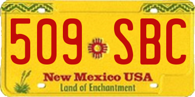 NM license plate 509SBC