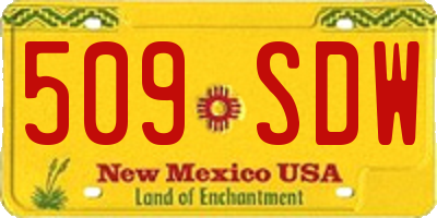 NM license plate 509SDW