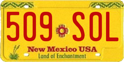 NM license plate 509SOL