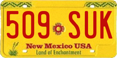 NM license plate 509SUK