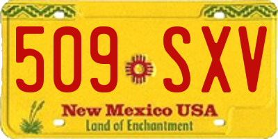NM license plate 509SXV