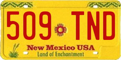 NM license plate 509TND
