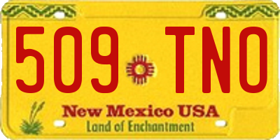 NM license plate 509TNO