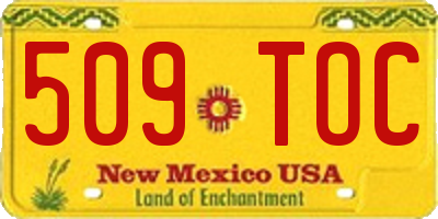 NM license plate 509TOC