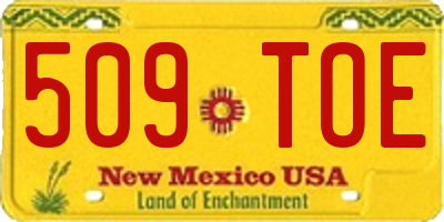 NM license plate 509TOE