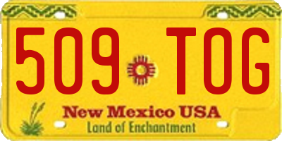 NM license plate 509TOG
