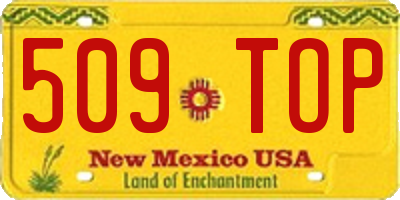 NM license plate 509TOP