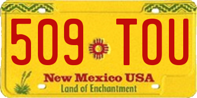 NM license plate 509TOU