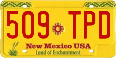NM license plate 509TPD