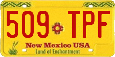 NM license plate 509TPF