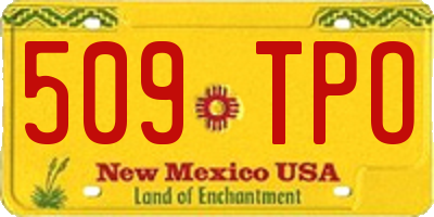 NM license plate 509TPO