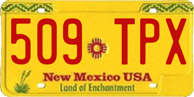 NM license plate 509TPX