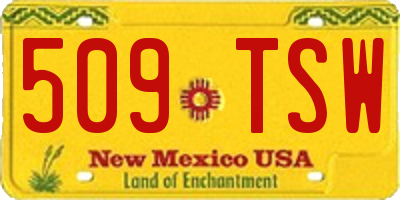 NM license plate 509TSW