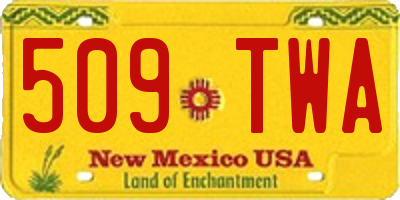NM license plate 509TWA