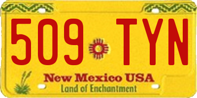 NM license plate 509TYN