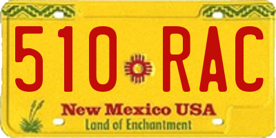 NM license plate 510RAC