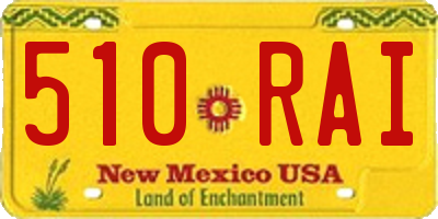 NM license plate 510RAI