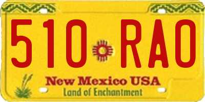 NM license plate 510RAO