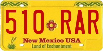 NM license plate 510RAR