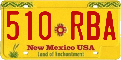 NM license plate 510RBA