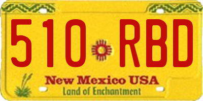 NM license plate 510RBD