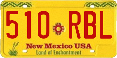 NM license plate 510RBL