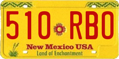 NM license plate 510RBO