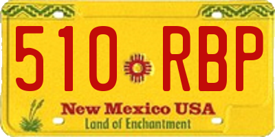 NM license plate 510RBP