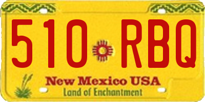 NM license plate 510RBQ
