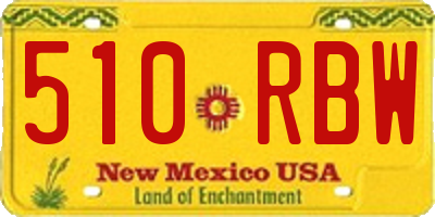 NM license plate 510RBW