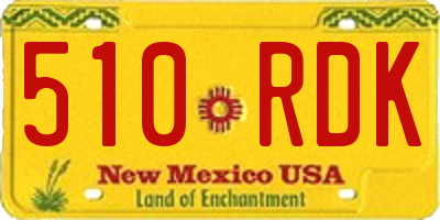 NM license plate 510RDK