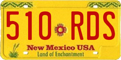 NM license plate 510RDS