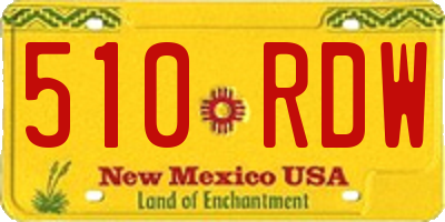 NM license plate 510RDW