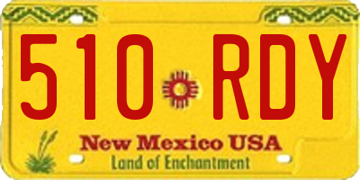 NM license plate 510RDY