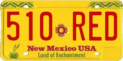 NM license plate 510RED