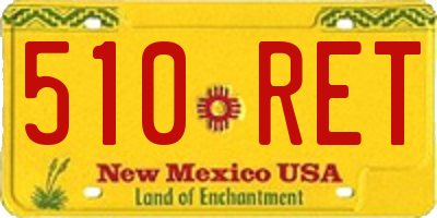 NM license plate 510RET