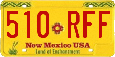 NM license plate 510RFF